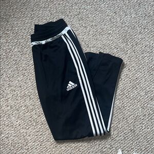 Adidas Black Joggers with White Stripes
